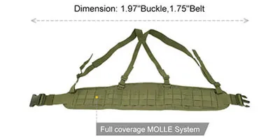 Cinturón de patrulla acolchado táctico MOLLE JD-B-108