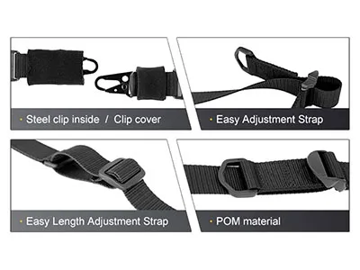 Correa/eslinga táctica Bungee de dos puntos JD-S-204